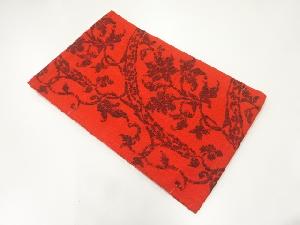 未使用品　手織り紬枝花模様織出し名古屋帯